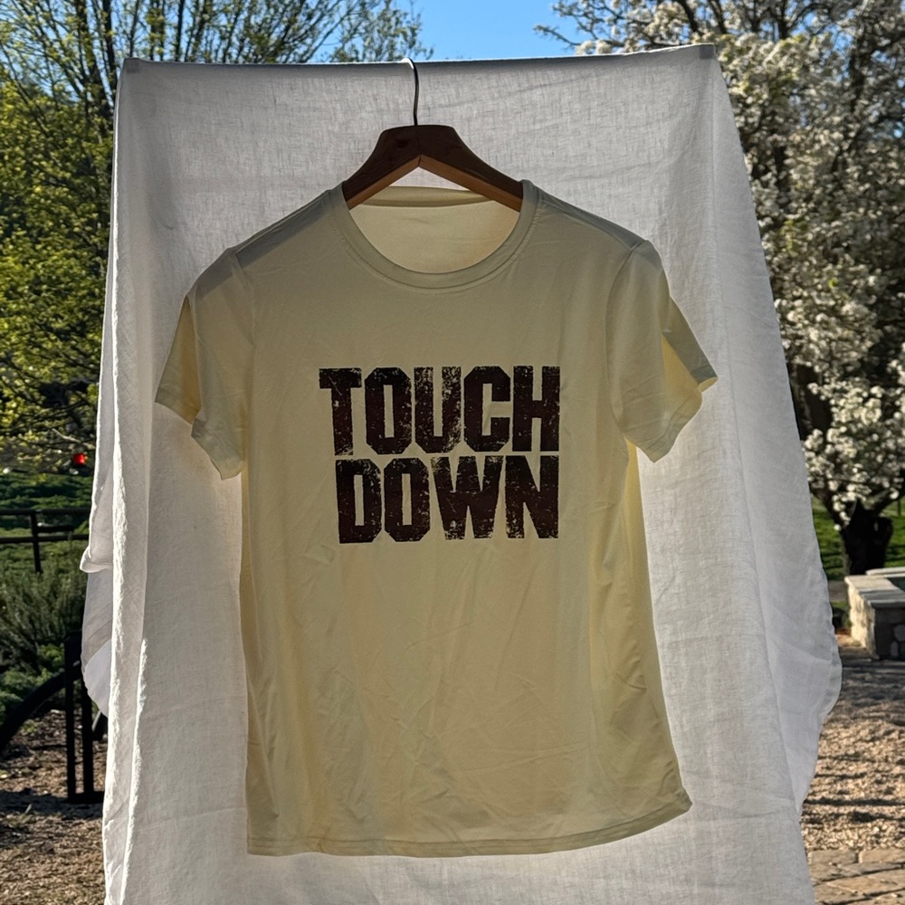 Touch Down Graphic Tee in Pale Yellow
